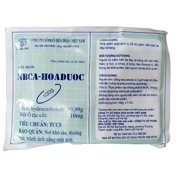 Bột muối NBCA-Hoá dược (Bịch 10 gói x 100g)