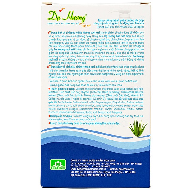 Dung dịch vệ sinh phụ nữ Dạ Hương vệ sinh nhẹ nhàng, dưỡng ẩm (Chai 120ml)