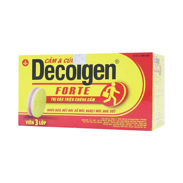 Thuốc Decolgen Forte United điều trị các triệu chứng cảm thông thường, viêm mũi dị ứng (25 vỉ x 4 viên)
