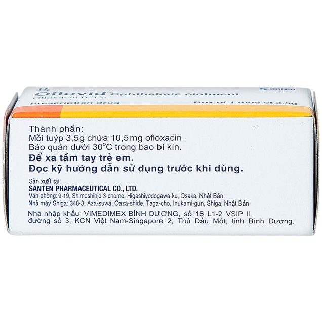 Thuốc mỡ tra mắt Oflovid Ophthalmic ointment Santen điều trị viêm bờ mi, viêm túi lệ, lẹo (3.5g)