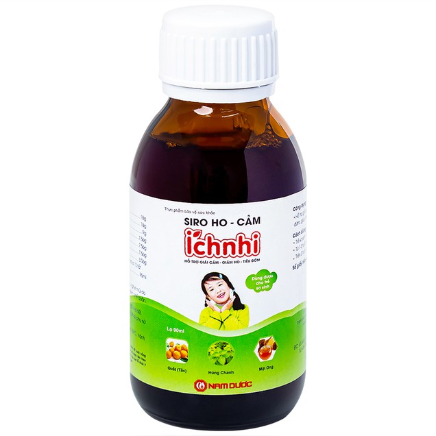 Siro ho cảm Ích Nhi Nam Dược hỗ trợ giải cảm, giảm ho, tiêu đờm (Lọ 90ml)
