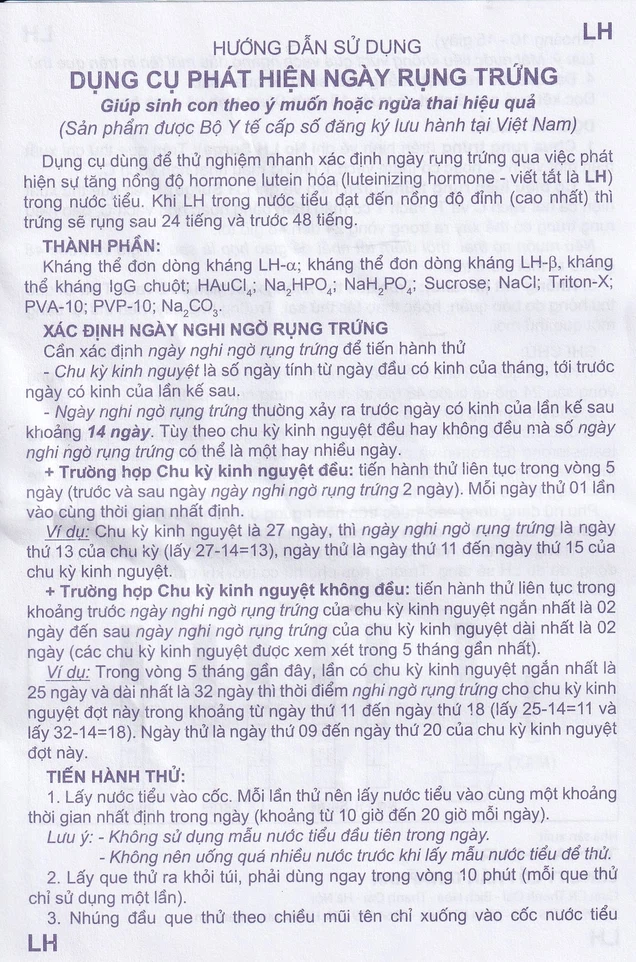 Que thử rụng trứng LH-Tana hỗ trợ phát hiện ngày rụng trứng nhanh chóng, đơn giản (12 que)