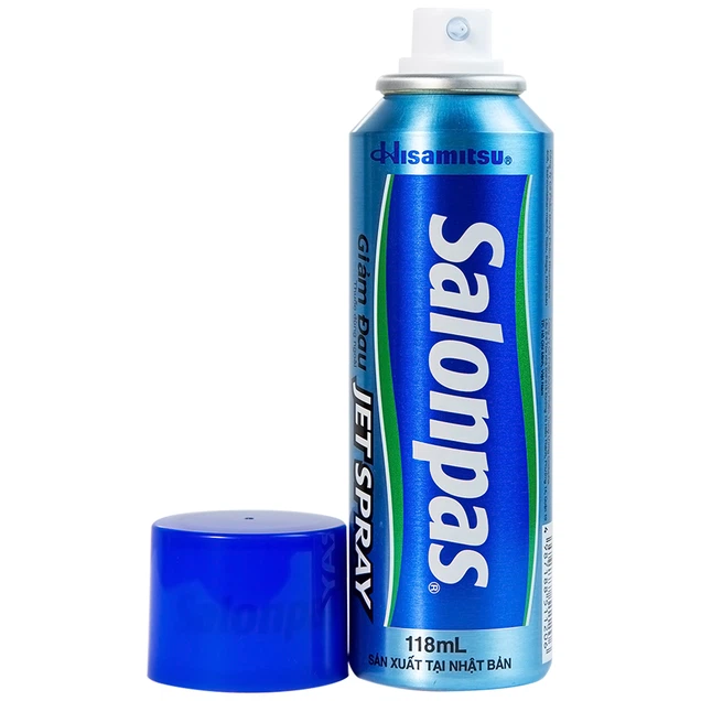 Xịt giảm đau Salonpas Jet Spray Hisamitsu giảm đau, kháng viêm do căng cơ, bong gân (118ml)