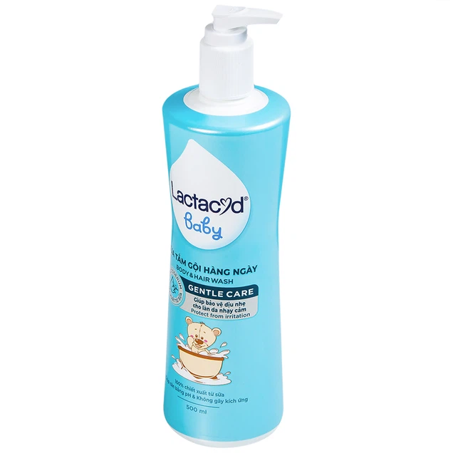 Sữa tắm gội Lactacyd baby vòi, Sanofi Việt Nam ( chai) 500mlSữa tắm gội Lactacyd Baby Body và Hair Wash Gentle Care bảo vệ, giữ ẩm da và tóc bé (500ml)