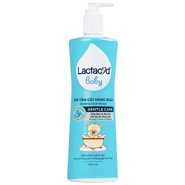 Sữa tắm gội Lactacyd baby vòi, Sanofi Việt Nam ( chai) 500mlSữa tắm gội Lactacyd Baby Body và Hair Wash Gentle Care bảo vệ, giữ ẩm da và tóc bé (500ml)