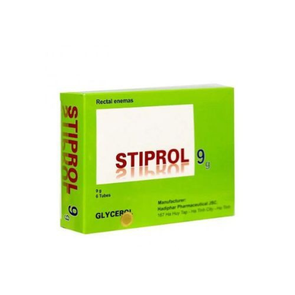 Gel thụt trực tràng Stiprol 9g Hadiphar điều trị táo bón (6 tuýp)