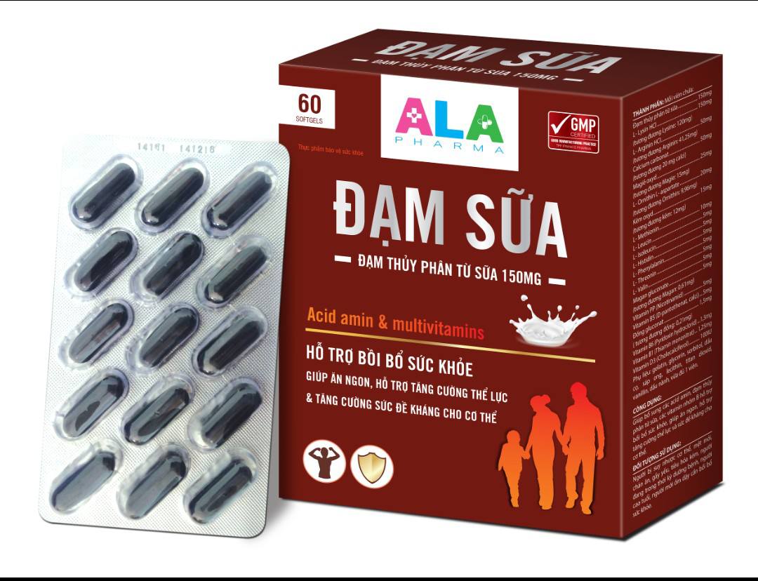 Đạm sữa ALA Pharm (Hộp 4 vỉ x 15 viên)