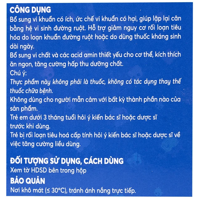 Cốm vi sinh Bioacimin Gold Meracine cân bằng hệ vi sinh đường ruột, giảm nguy cơ rối loạn tiêu hóa (30 gói)