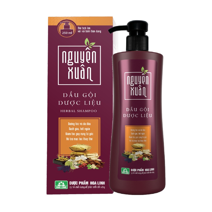 Dầu gội dược liệu Nguyên xuân nâu Hoa Linh (Chai 250ml) (hộp)