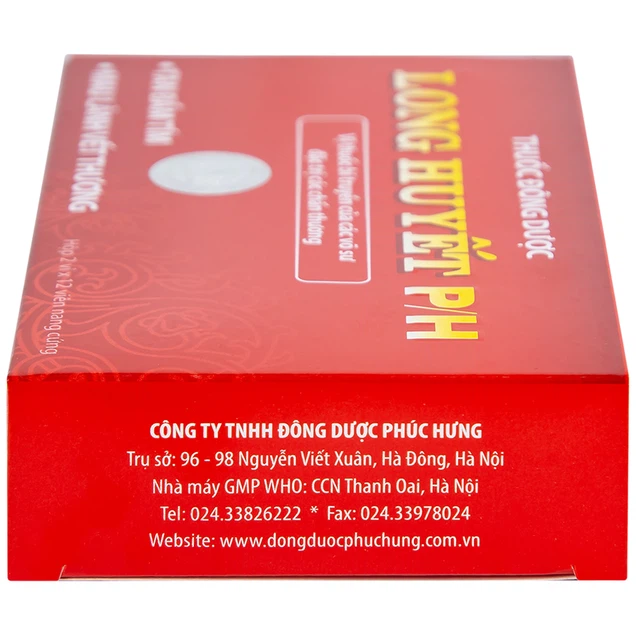 Thuốc Long Huyết P/H Phúc Hưng đặc trị tan bầm tím, mau lành vết thương (2 vỉ x 12 viên)