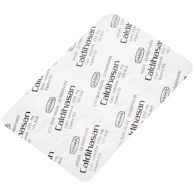 Thuốc Caldihasan Hasan phòng và điều trị thiếu hụt vitamin D, canxi (3 vỉ x 10 viên)