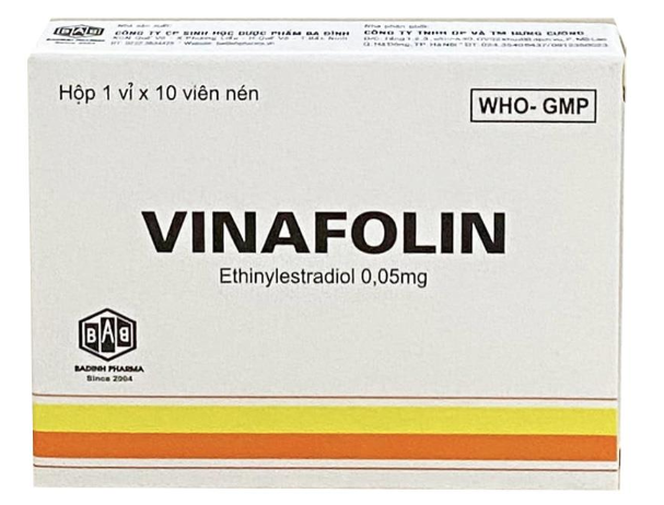 Thuốc hormon sinh lý nữ VINAFOLIN hộp 1 vỉ x 10 viên