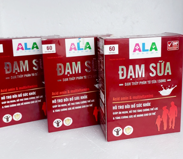 Đạm sữa ALA Pharm (Hộp 4 vỉ x 15 viên)