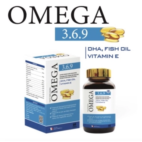 Viên uống dầu cá Pháp OMEGA 3.6.9 DHA hộp 1 lọ 60 viên nang mềm