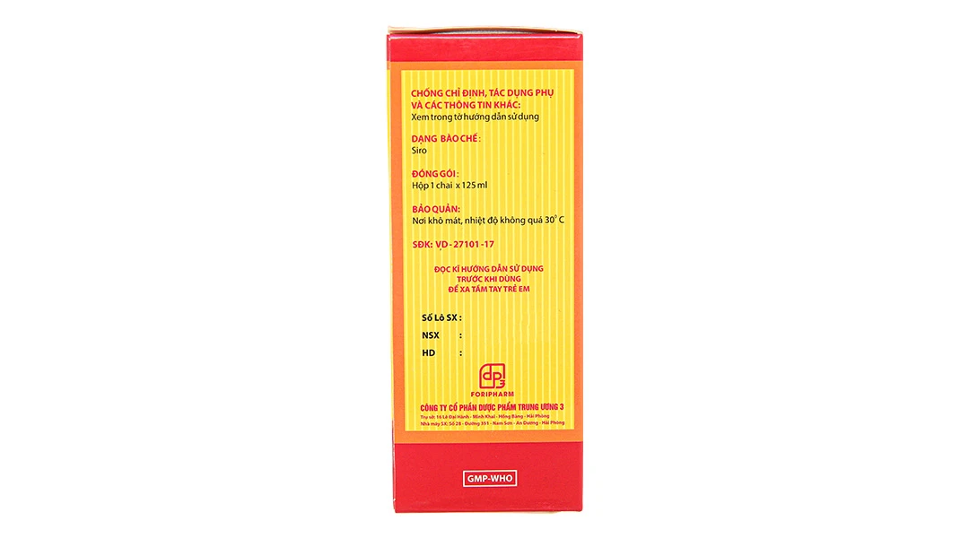 Thuốc ho Bổ Phế TW3 Chỉ Khái Lộ chuyên trị ho cảm, ho gió (125ml)