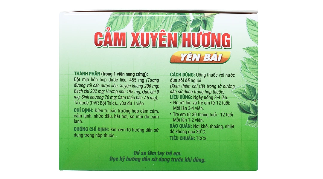 Thuốc Cảm Xuyên Hương Yên Bái điều trị cảm cúm, cảm lạnh (10 vỉ x 10 viên)