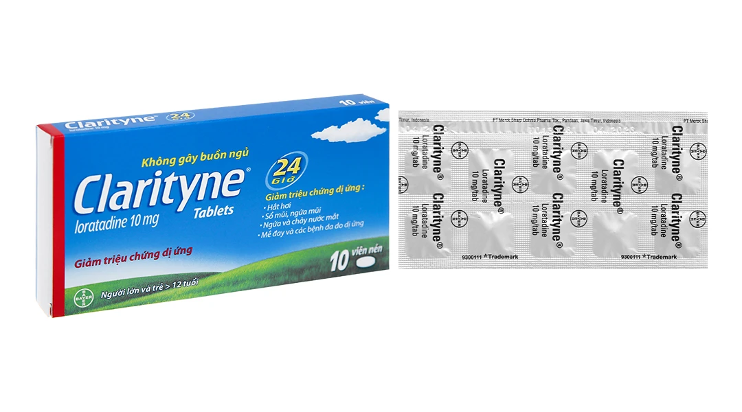 Thuốc Clarityne MSD giảm triệu chứng dị ứng (1 vỉ x 10 viên)