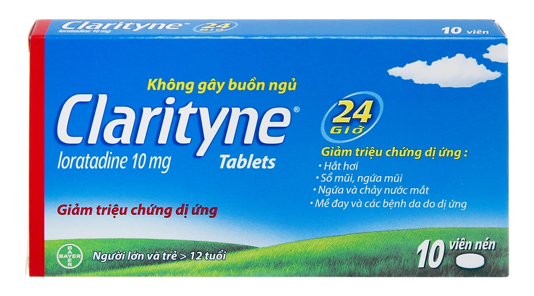 Thuốc Clarityne MSD giảm triệu chứng dị ứng (1 vỉ x 10 viên)