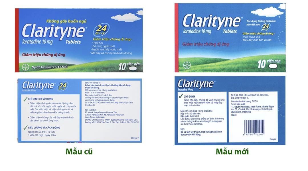 Thuốc Clarityne MSD giảm triệu chứng dị ứng (1 vỉ x 10 viên)