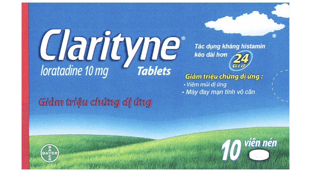 Thuốc Clarityne MSD giảm triệu chứng dị ứng (1 vỉ x 10 viên)