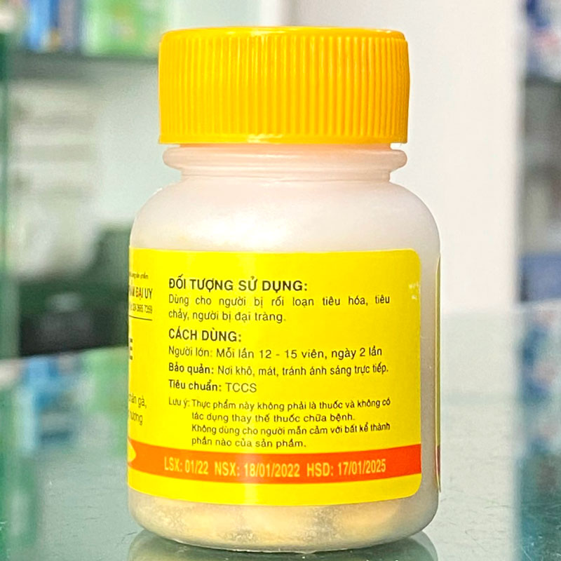 Viên uống hỗ trợ tiêu chảy BECBERZINE (Đại Uy) lọ 80 viên