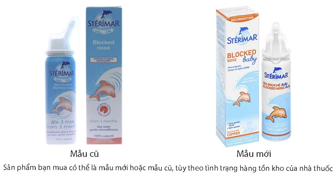 Dung dịch xịt mũi Stérimar Blocked Nose Baby 50ml làm sạch, loại bỏ bụi bẩn niêm mạc mũi cho trẻ từ 3 tháng - 3 tuổi