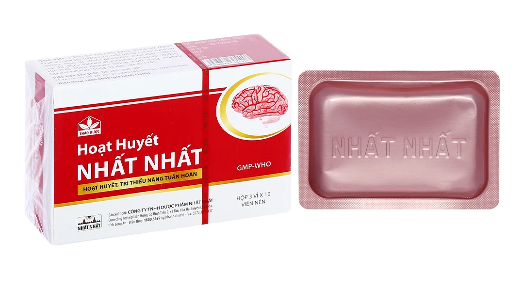 Hoạt huyết nhất nhất Dp nhất nhất (H/30v)Hoạt Huyết Nhất Nhất phòng và trị thiểu năng tuần hoàn não (3 vỉ x 10 viên)