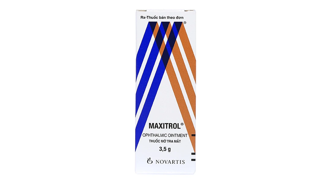 Thuốc mỡ tra mắt Maxitrol điều trị ngắn hạn các tình trạng đáp ứng với corticoid ở mắt (3,5g)