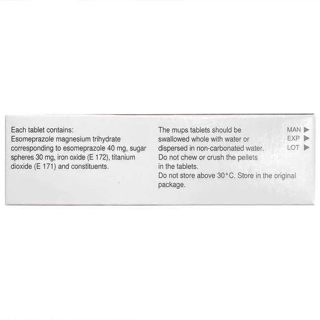 Viên nén Nexium Mups 40mg AstraZeneca điều trị trào ngược dạ dày - thực quản, loét dạ dày (2 vỉ x 7 viên)