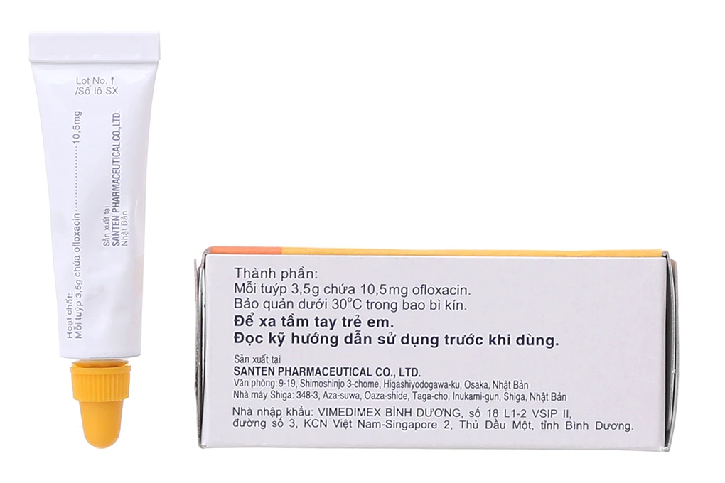 Thuốc mỡ tra mắt Oflovid Ophthalmic ointment Santen điều trị viêm bờ mi, viêm túi lệ, lẹo (3.5g)