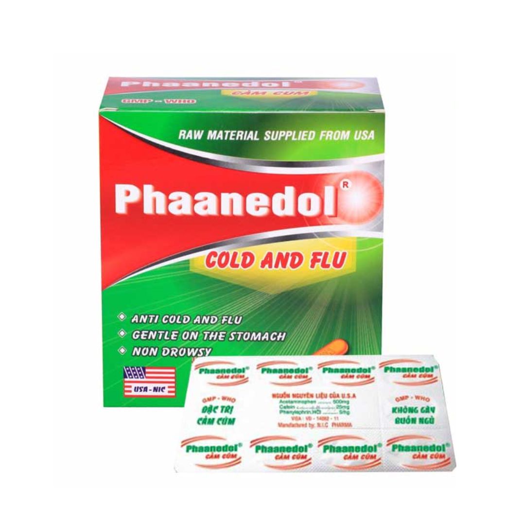 Phaanedol cảm cúm Usa-Nic Pharma (Hộp 180 viên)