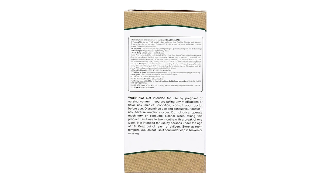 Viên uống Melatonin Nature's Bounty giúp điều hòa giấc ngủ, giúp ngủ sâu giấc (60 viên)