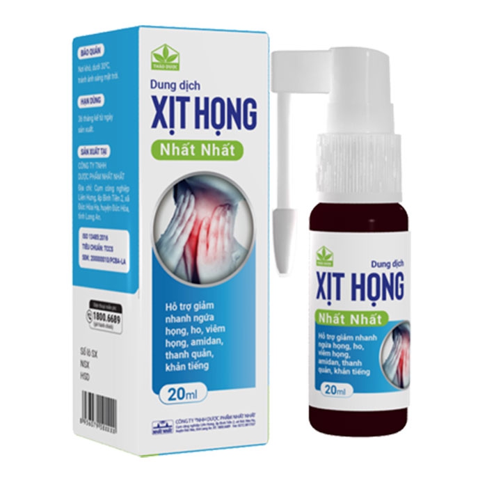 Dung dịch xịt họng Nhất Nhất (Hộp 1 chai x 20ml) (Chai)