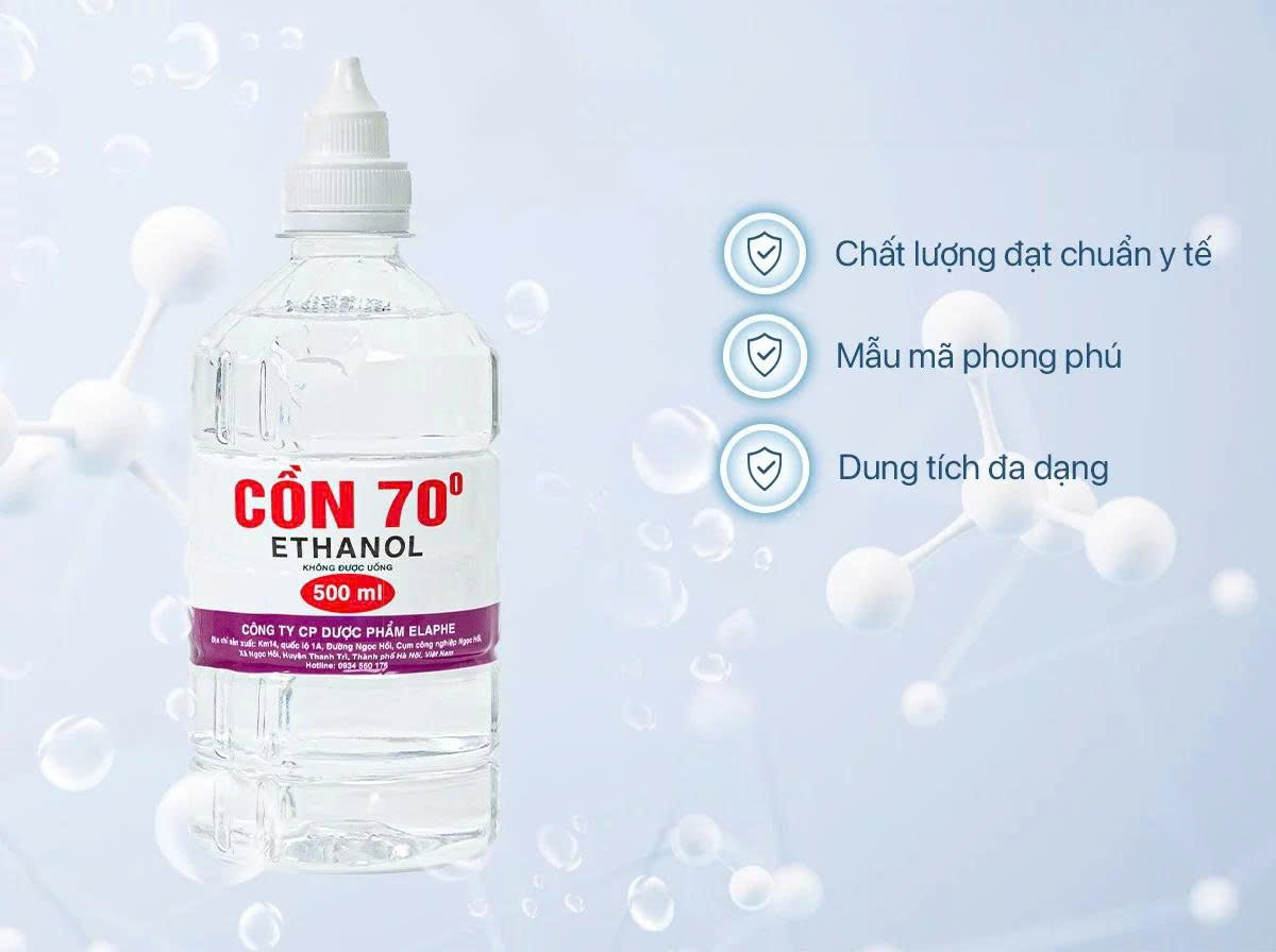 CỒN Y TẾ ETHANOL 70 ° 500ML