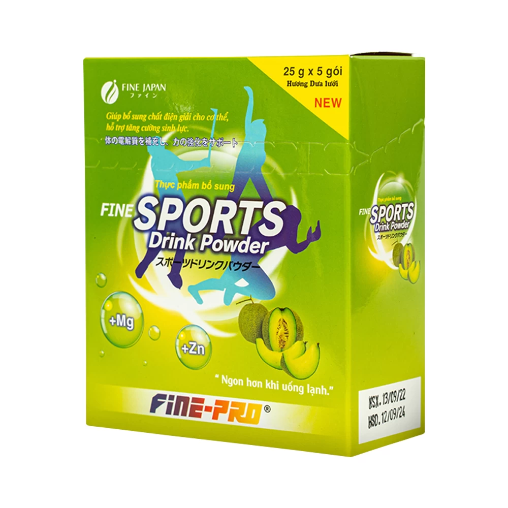 Fine Sports Drink Powder hương chanh dây (Hộp 5 gói x 25g)- hộp