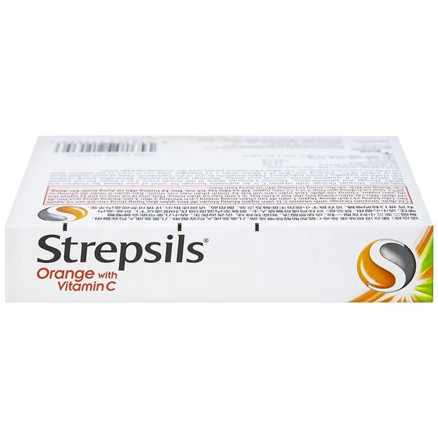 Viên ngậm Strepsils Orange with Vitamin C Lardkrabang-Bangplee (Hộp 24 viên)