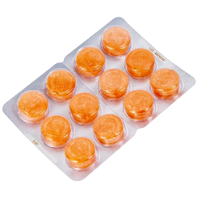 Viên ngậm Strepsils Orange with Vitamin C Lardkrabang-Bangplee (Hộp 24 viên)