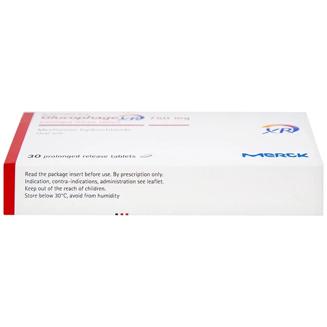 Thuốc Glucophage XR 750mg Merck điều trị tiểu đường típ 2 (2 vỉ x 15 viên)