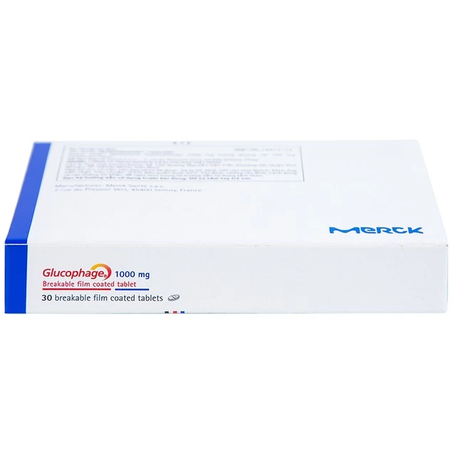 Thuốc Glucophage 1000mg Merck điều trị đái tháo đường típ 2 (2 vỉ x 15 viên)