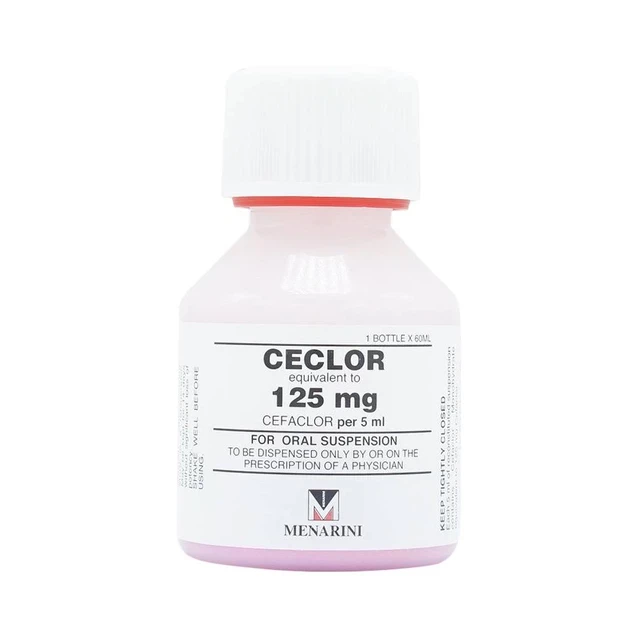 Bột pha hỗn dịch uống Ceclor 125mg Menarini điều trị nhiễm khuẩn (60ml)
