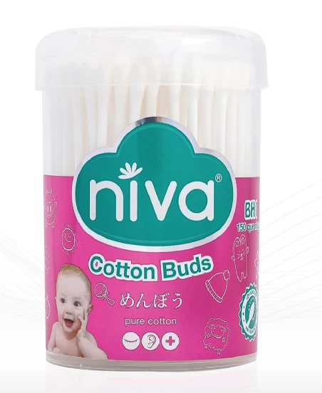 Tăm bông NIVA trẻ em thân nhựa BH1 Diligo (Lọ 150 que)