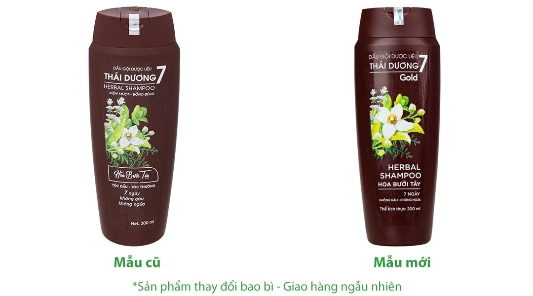 Dầu gội dược liệu Thái Dương 7 Gold hỗ trợ giảm gàu, ngứa và tóc gãy rụng (200ml)