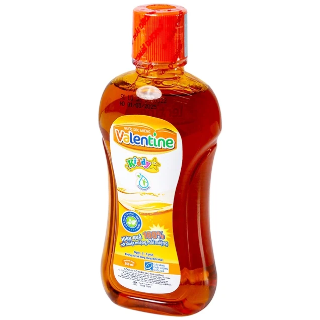 Nước súc miệng trẻ em Valentine Kiddy Thái Dương giúp vệ sinh răng miệng, ngăn ngừa sâu răng (250ml)