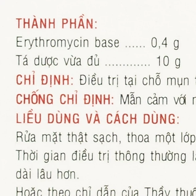 Gel bôi da Medskin Ery DHG Pharma điều trị mụn trứng cá, mụn nhọt, mủ (10g)