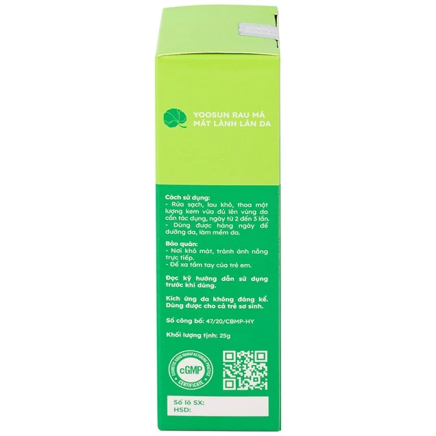 Kem bôi Yoosun Rau Má giúp dịu da, mẫn ngứa, ngừa mụn (25g)