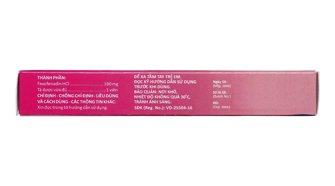 Thuốc Telfor 180 DHG điều trị triệu chứng của bệnh mày đay (2 vỉ x 10 viên)