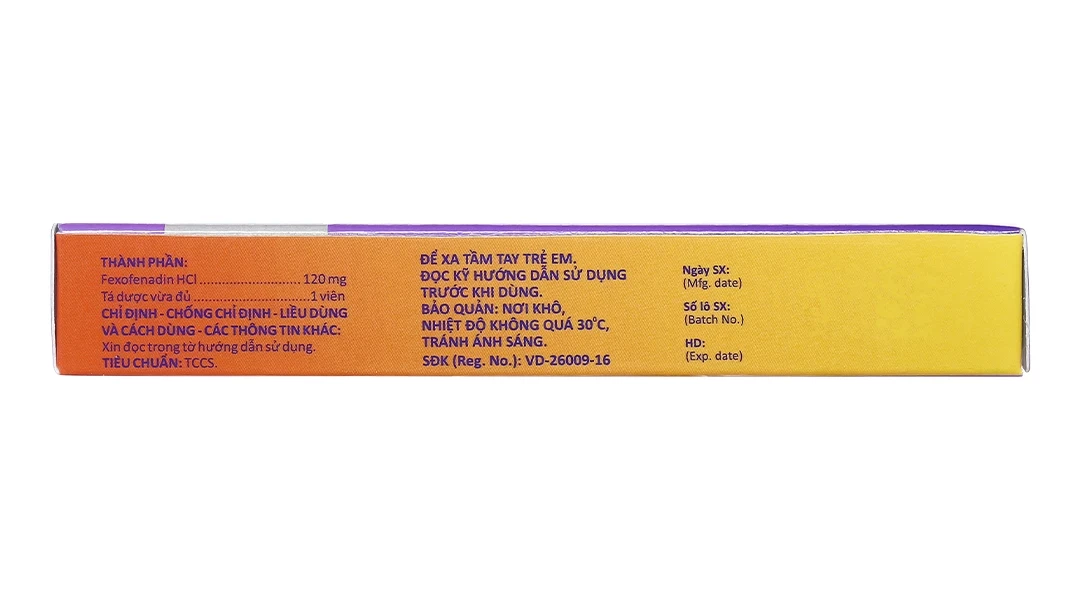 Thuốc Telfor 120 DHG điều trị các triệu chứng viêm mũi dị ứng (2 vỉ x 10 viên)