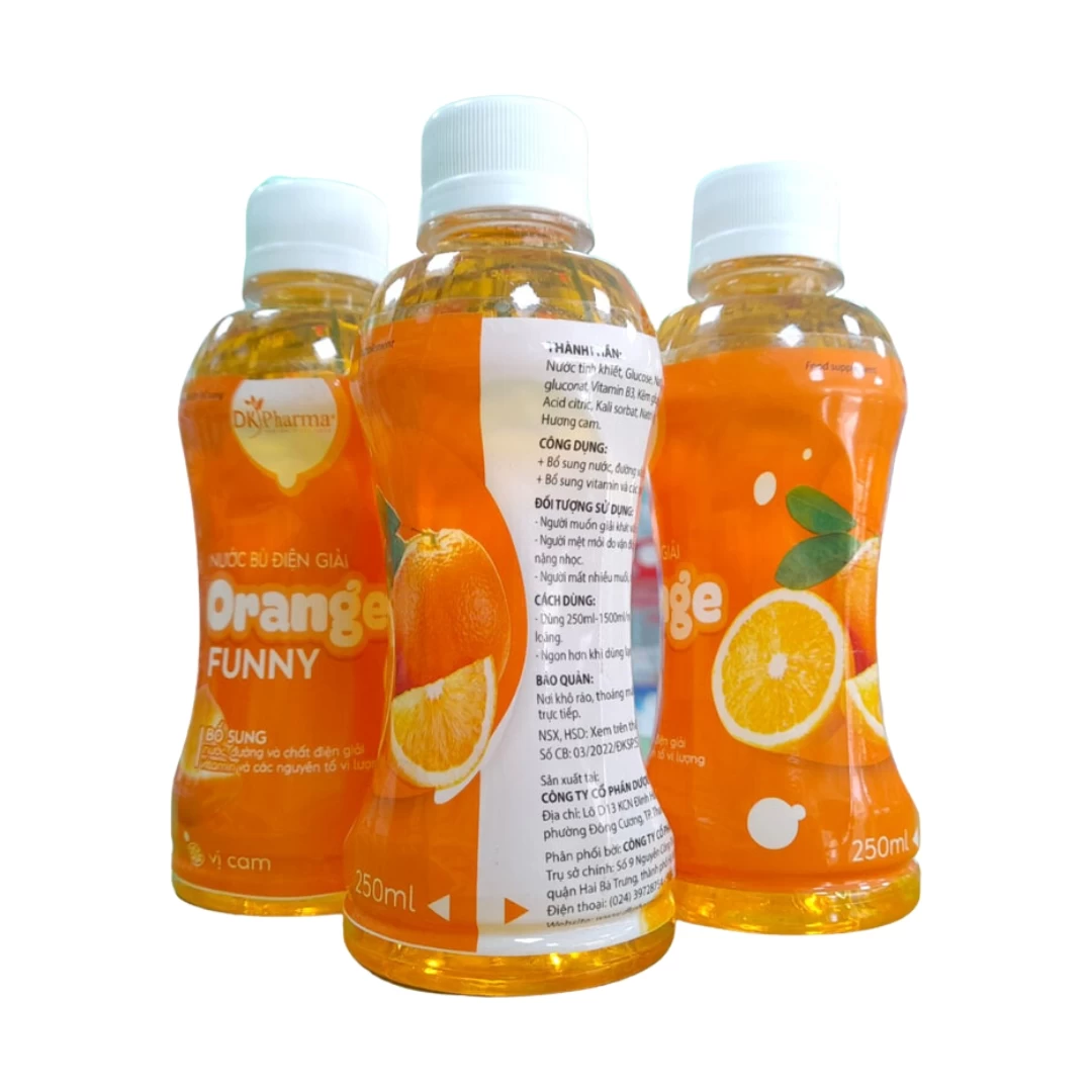 Nước bù điện giải Orange funny DK Pharma (Thùng 24 chai x 250ml)