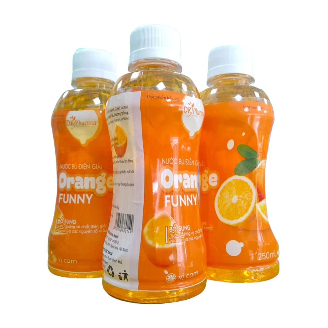 Nước bù điện giải Orange funny DK Pharma (Thùng 24 chai x 250ml)