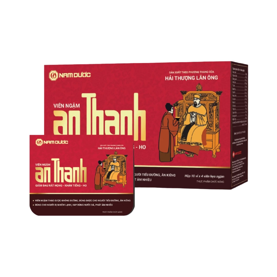Viên ngậm An Thanh Nam Dược (Hộp 10 vỉ x 4 viên kẹo ngậm)